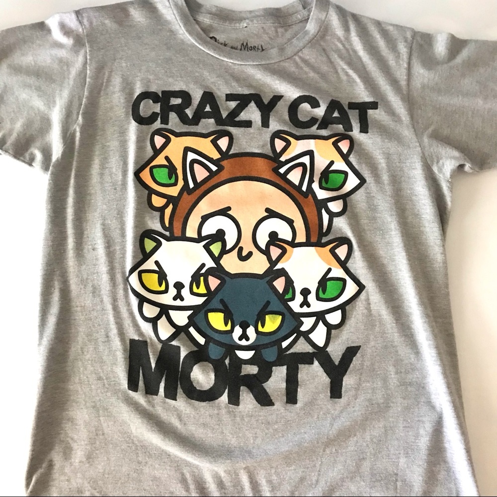 Rick and Morty Crazy Cat T-shirt medium